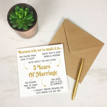 Personalised 'How Many Years Married' Anniversary Card, 3 of 3
