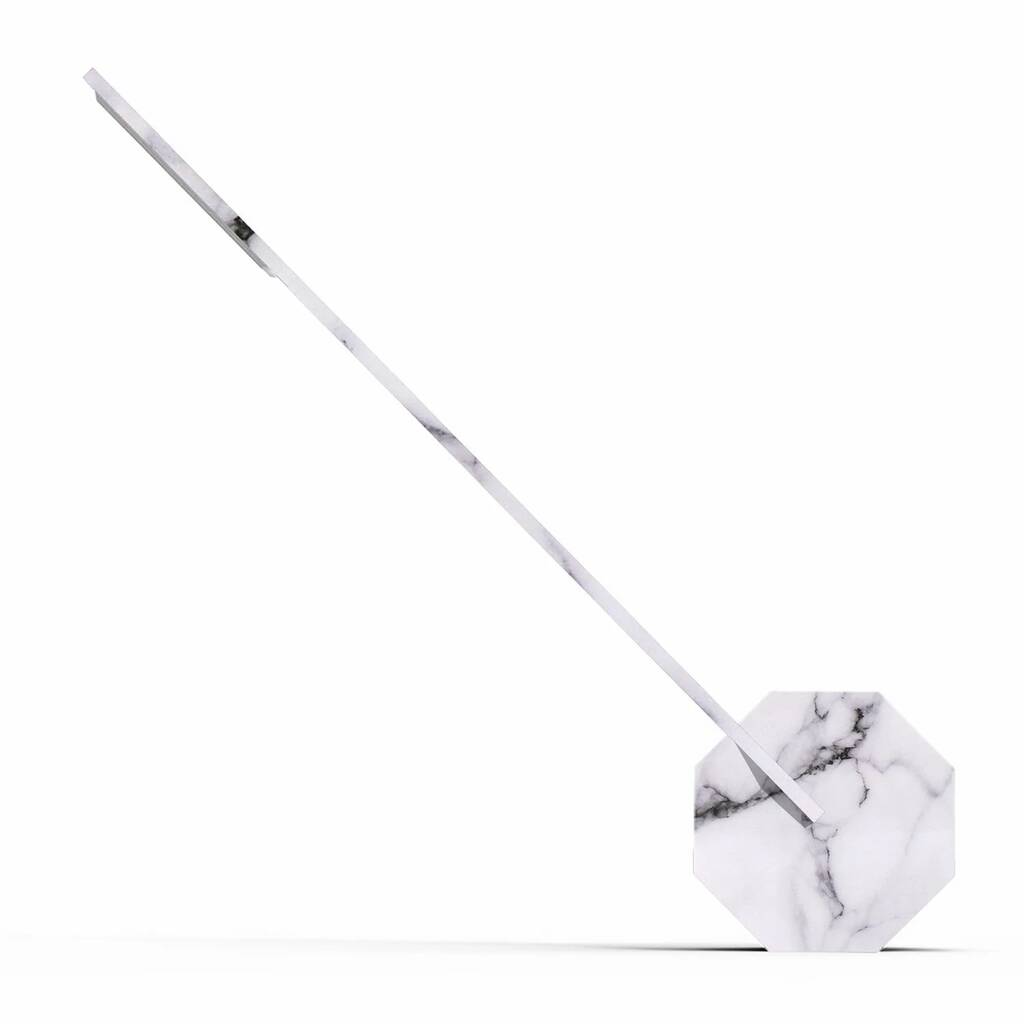 Octagon One Desk Lamp White Marble, 1 of 7