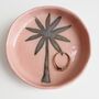 Handmade Pink And Gold Ceramic Palm Tree Ring Dish, thumbnail 3 of 8