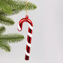 G Decor Shiny Glass Candy Cane Christmas Tree Ornament, thumbnail 1 of 4