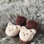 Burgundy Teddy Bear Baby Socks, thumbnail 9 of 9