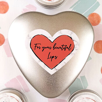 Personalised Love Message Heart Lip Balm Gift Set, 7 of 9