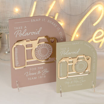 Modern Arch Wedding Camera Photo Guest Book Sign, 2 of 9