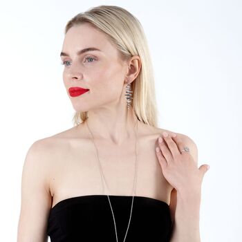 925 Sterling Silver Shard Statement Drop Earrings, 4 of 4