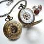 Engraved Twin Bronze Pocket Watch With Antique Lid, thumbnail 1 of 4