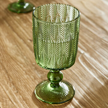 Set Of Four Embossed Coloured Wine Goblets, 3 of 8