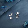 Star Trio Screw Back / Internally Threaded Flat Back / Stud Earrings In Sterling Silver, thumbnail 7 of 12
