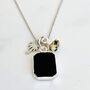 'The Trio' Black Onyx Sterling Silver Necklace, thumbnail 3 of 10