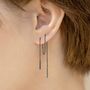 Chain Gold Plated Silver Threader Earrings, thumbnail 10 of 12
