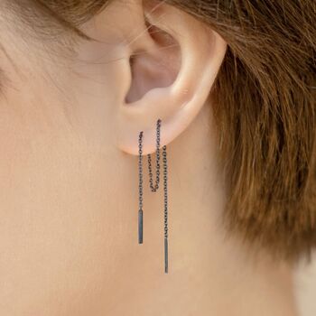 Chain Gold Plated Silver Threader Earrings, 10 of 12