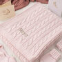 Luxury Girls Pale Pink Cable Baby Blanket, thumbnail 2 of 11