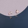 Tiny Moon And Star Cz Huggie Hoop Earrings, thumbnail 4 of 11