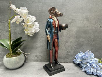 Tall 35cm Gentleman Ram Regal Sheep Figurine Ornament, 5 of 12