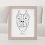 Personalised Pitbull Outline Portrait Art Print, thumbnail 1 of 8