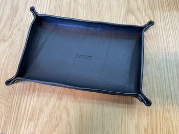 Personalised Rectangle Black Leather Accessories Tray, 10 of 11