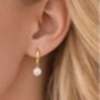 18ct Gold Plated Freshwater Pearl Huggie Earrings, thumbnail 2 of 6