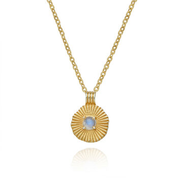 Sun Goddess Moonstone Gold Plated Pendant Necklace, 5 of 9
