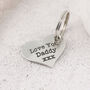 Daddy Gift From Child Personalised Pocket Heart Keyring, thumbnail 1 of 9