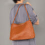 Hand Weaving Vegan Leather Shoulder Bag, thumbnail 3 of 12