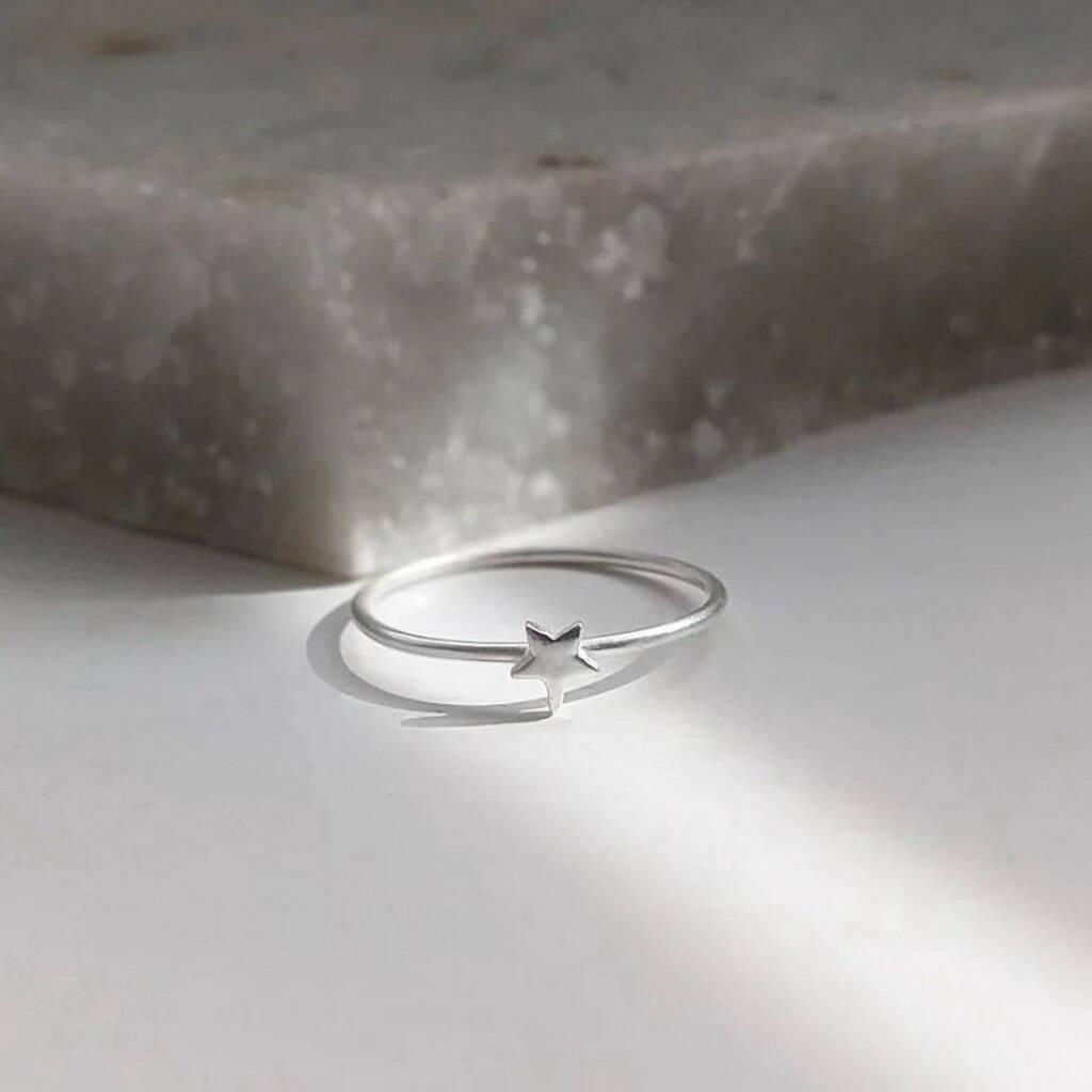 Sterling Silver Star Ring By Macaroon Jewellery