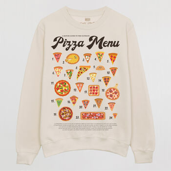 Pizza Menu Guide Men’s Graphic Sweatshirt, 3 of 3