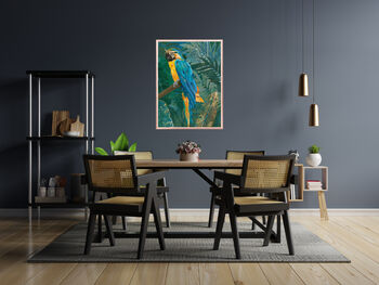 Framed Macaw Tropical Jungle Wall Art Print Copper, 6 of 8