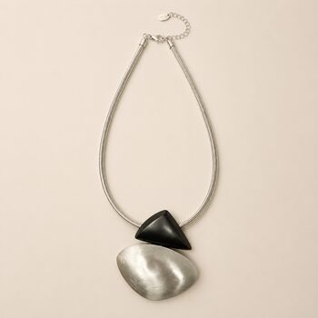 Dual Tone Sculptural Statement Necklace, 2 of 4
