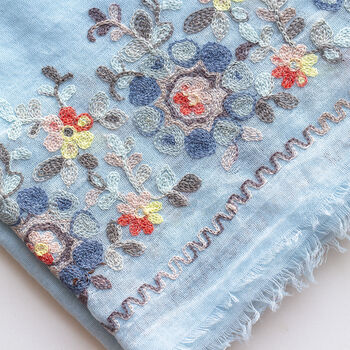 Personalised Embroidered Floral Scarf, 2 of 12