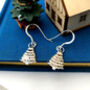 Sterling Silver Christmas Tree Drop Hook Earrings, thumbnail 9 of 10