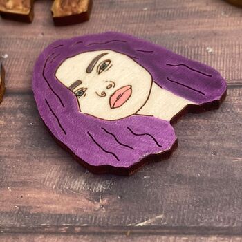 Customised Face Wood Pin | Pin Badge From Photograph, 6 of 8