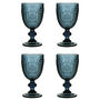 Set Of Four Embossed Blue Wine Glasses, thumbnail 2 of 8