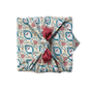 Fabric Gift Wrap Reusable Furoshiki Teal And Cherry, thumbnail 4 of 7