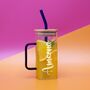 Coloured Glass Mug And Straw With Optional Engraving, thumbnail 6 of 7