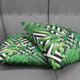 Green Tropical Palm Leaves Cushion Cover, thumbnail 4 of 7