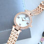 Engraved Rose Gold Wrist Watch With Diamonte's, thumbnail 1 of 3