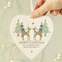 Personalised Reindeer Couple Wooden Heart Decoration, thumbnail 2 of 3