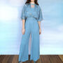 Cape Jumpsuit In Star Embroidered Tulle Lace, thumbnail 1 of 2