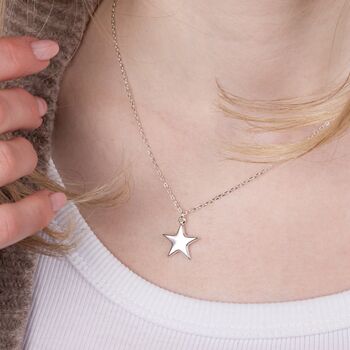 Puffy Star Necklace Sterling Silver, 3 of 6