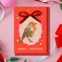 Christmas Card With Robin Illustration, thumbnail 1 of 3