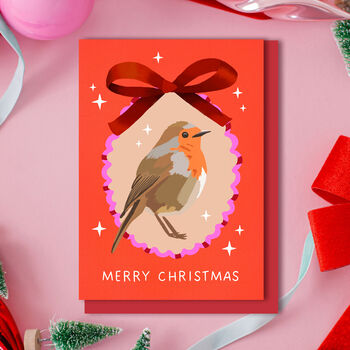 Pack Of Ten Christmas Cards With Robin Illustration, 3 of 4