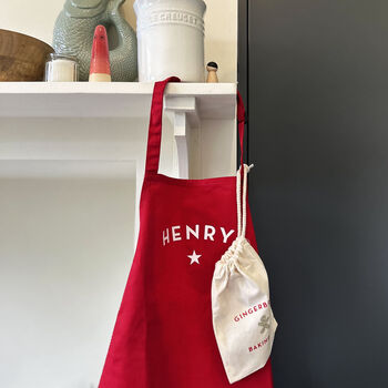 Personalised Christmas Apron And Gingerbread Man Kit, 5 of 7