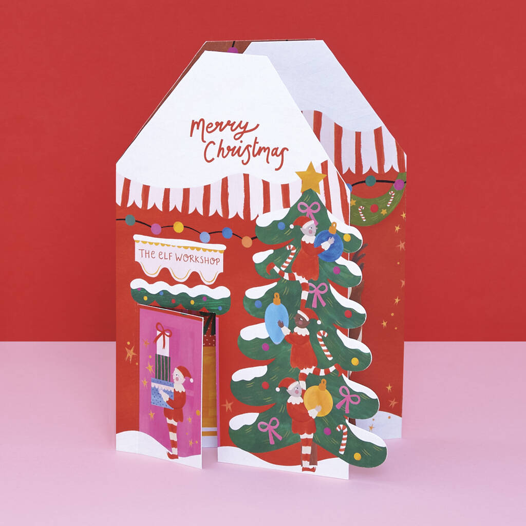 'Merry Christmas' Elves Workshop Card By Raspberry Blossom