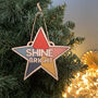 Shine Bright Star Card With Removable Wooden Decoration, thumbnail 3 of 3