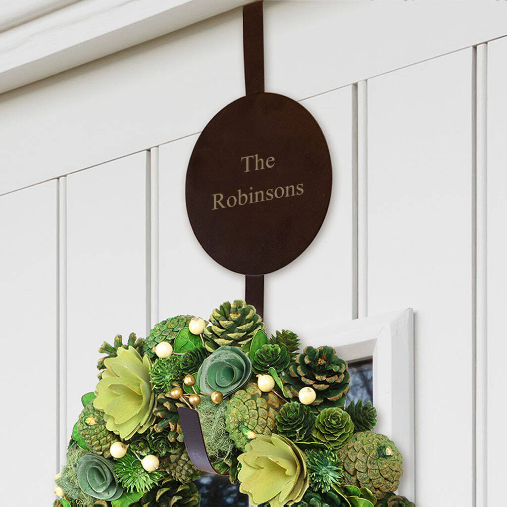 Personalised Front Door Spring Wreath Hanger, 1 of 6