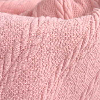 Personalised Knitted Dusty Pink Blanket With Bow, 6 of 9