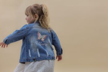 Personalised Embroidered Butterfly Children's Denim Jacket, 5 of 8