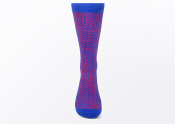 Nsaa African Design Cotton Socks, Red/Blue, 3 of 3