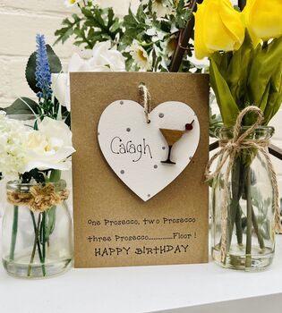 Personalised Friend Birthday Card Wooden Prosecco Gift, 4 of 4
