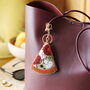 Beaded Pizza Keyring And Bag Charm, thumbnail 1 of 4