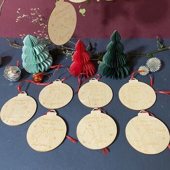 Personalised 1st Christmas Zodiac Decoration, 4 of 9